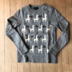 J. Crew Wool Alpaca Bejeweled Gray Sweater